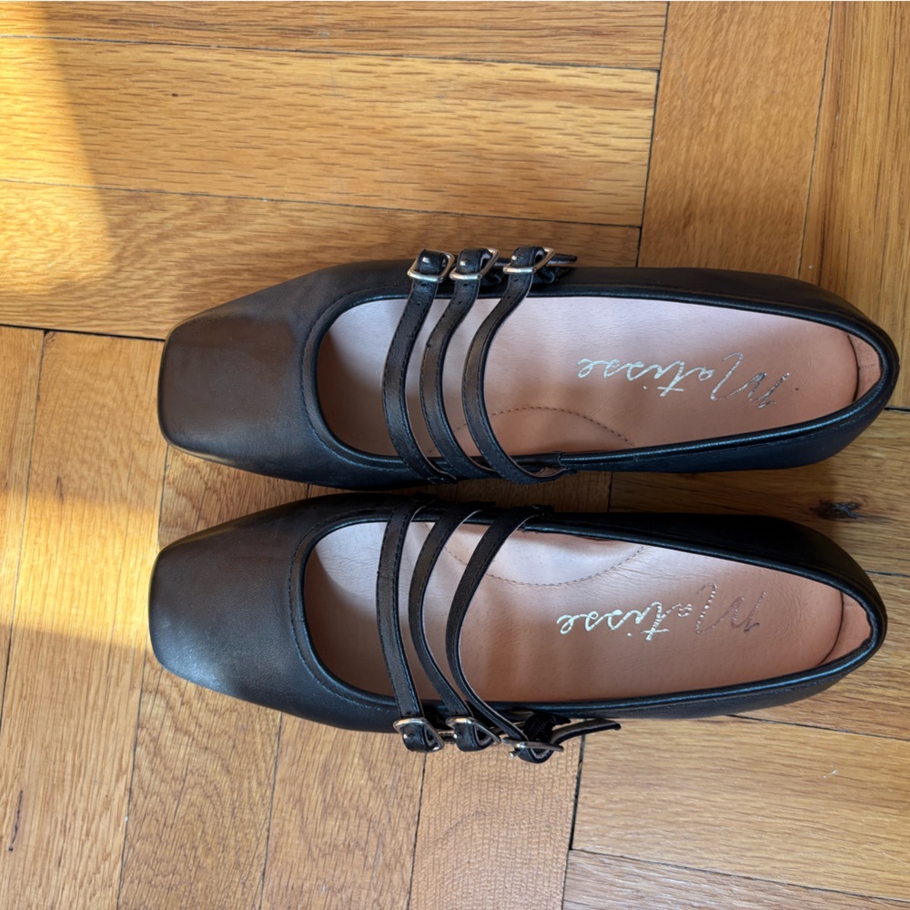 Matisse Triple Strap Black Flats